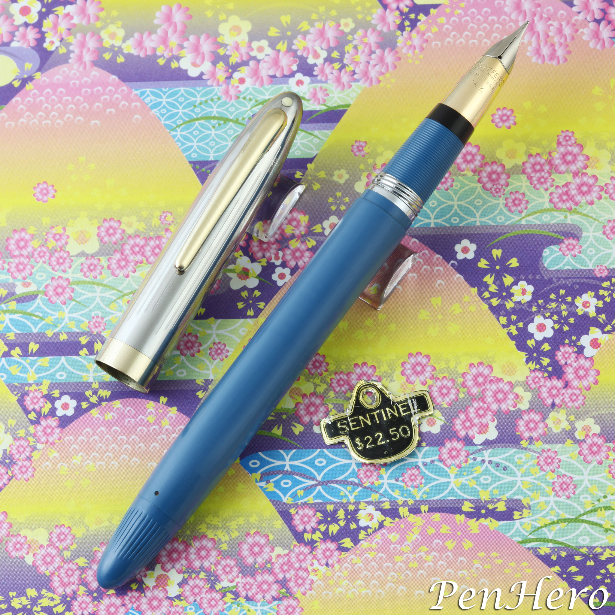 Vintage 1930's Parker Duofold Blue Streamline Fountain Pen